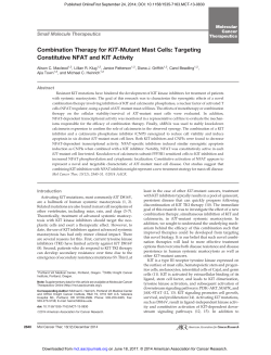 Combination Therapy for KIT-Mutant Mast Cells: Targeting