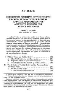 Heightened Scrutiny of the Fourth Branch: Separation of Powers and