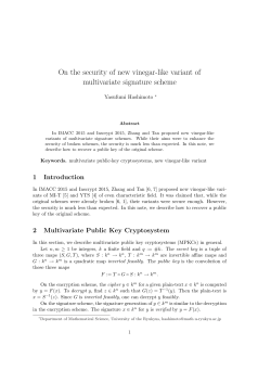 On the security of new vinegar-like variant of multivariate signature