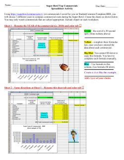 1. Super Bowl SS Rubric