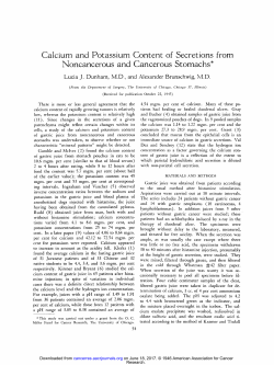 Calcium and Potassium Content of Secretions
