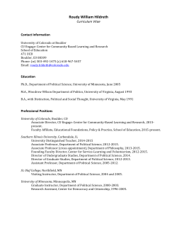 CV - University of Colorado Boulder