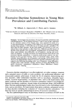 Excessive Daytime Somnolence in Young Men: Prevalence and