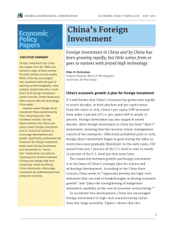 China`s Foreign Investment - Federal Reserve Bank of Minneapolis
