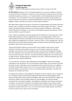 Rob Stokes Inaugural speech