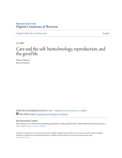Care and the self: biotechnology, reproduction, and the good life