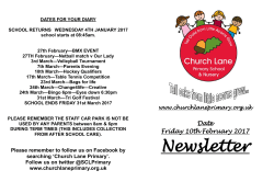 Newsletter - The Church Lane Primary School