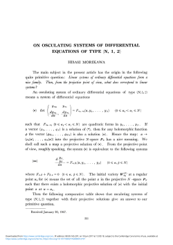 on osculating systems of differential equations of type (n, 1, 2)