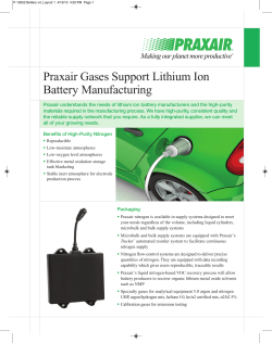Praxair Gases Support Lithium Ion Battery Manufacturing