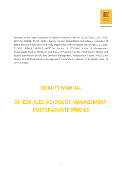 Quality Manual - IEDC