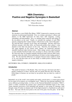 NBA Chemistry: Positive and Negative