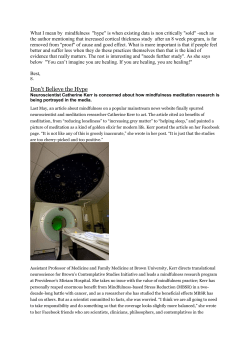 Don`t believe the hype (Mindfulness)