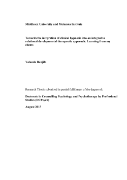 Towards the integration of clinical hypnosis into an integrative