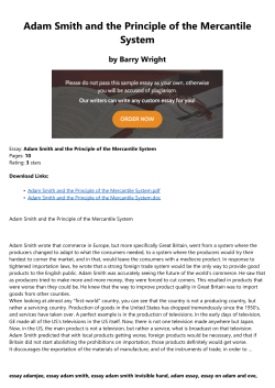 Adam Smith and the Principle of the Mercantile System