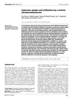 Substrate uptake and utilization by a marine