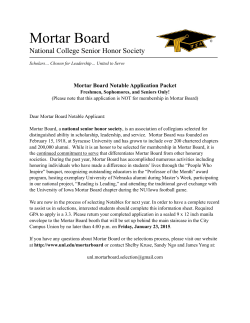 Mortar Board Notable Application for 2015