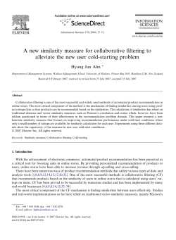 A new similarity measure for collaborative filtering to alleviate