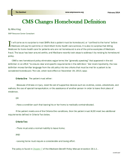 CMS Changes Homebound Definition