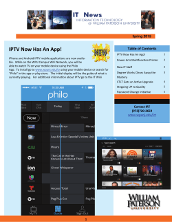 Spring 2015 issue of IT News - William Paterson University