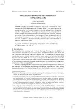 Immigration to the United States: Trends and Prospects