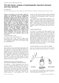 The skin barrier: analysis of physiologically important elements and