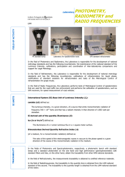 RADIOMETRY and RADIO FREQUENCIES