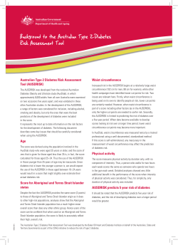Background to the Australian Type 2 Diabetes Risk Assessment Tool