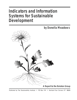 Indicators and Information Systems for Sustainable Development