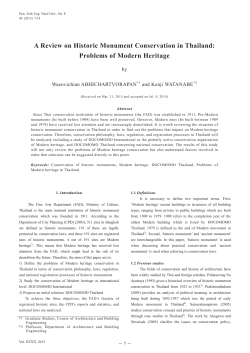 A Review on Historic Monument Conservation in Thailand