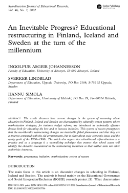 An Inevitable Progress? Educational restructuring in Finland