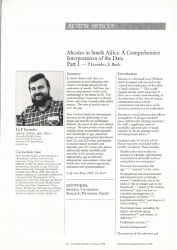 Measles in South Africa: A Comprehensive