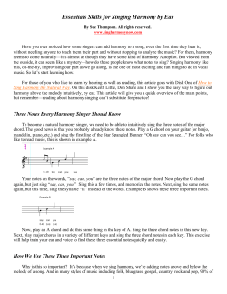 Essentials Skills for Singing Harmony by Ear