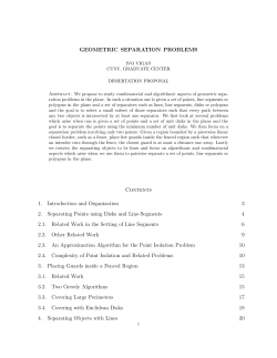 GEOMETRIC SEPARATION PROBLEMS Contents 1. Introduction