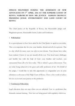 SPEECH DELIVERED DURING THE ADMISSION OF NEW