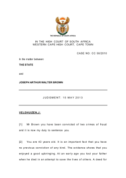 J Arthur Brown Sentence