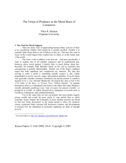 The Virtue of Prudence as the Moral Basis of