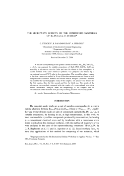 THE MICROWAVE EFFECTS ON THE COMPOUNDS SYNTHESIS