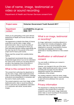 Use of name, image, testimonial or video or sound recording