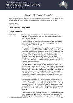 Pangaea NT &ndash; Hearing Transcript - Fracking Inquiry