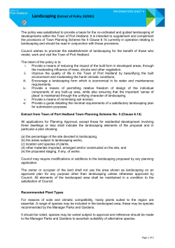 Landscaping (Extract of Policy 10/001)