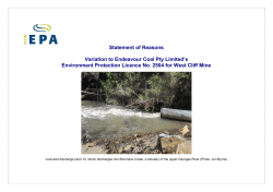 Statement of reasons: Variation to Endeavour Coal`s EPL 2504 for