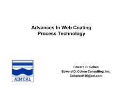 Advances In Web Coating Process Technology