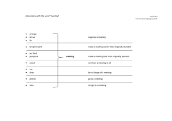 collocations with the word &ldquo;meeting&rdquo; &bull; arrange &bull; set up organise a