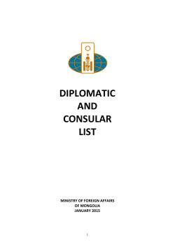 DIPLOMATIC AND CONSULAR LIST