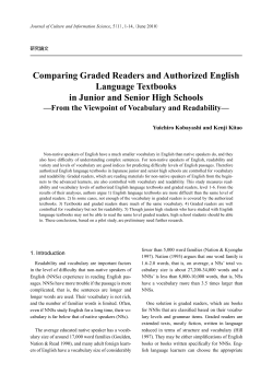 Comparing Graded Readers and Authorized English