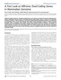 A First Look at ARFome: Dual-Coding Genes in Mammalian Genomes