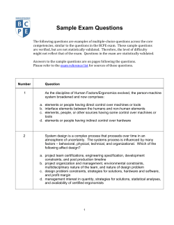 Sample Exam Questions