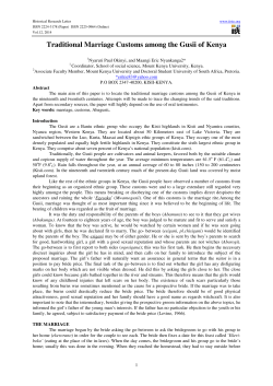 Traditional Marriage Customs among the Gusii of Kenya