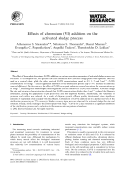 Effects of chromium (VI) addition on the activated sludge process