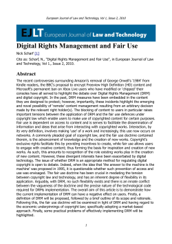 Digital Rights Management and Fair Use